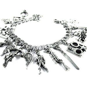 Zombie Charm Bracelet Walking Dead Jewelry, Car Charms, Handbag Clip Accessory